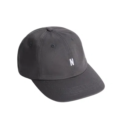 Norse Projects Twill Sports Cap Magnet Grey In Black
