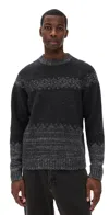 Norse Projects Ulf Fair Isle Sweater Dark Grey Melange In Multi