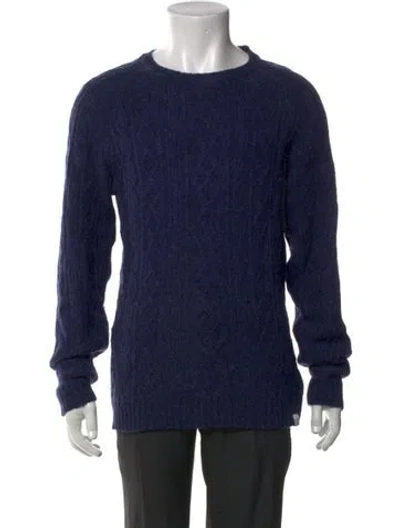 Pre-owned Norse Projects Virgin Wool Patterned Pullover In Blue