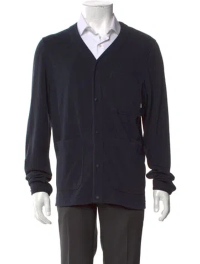 Pre-owned Norse Projects V-neck Long Sleeve Cardigan In Blue