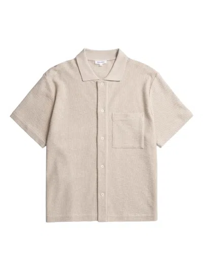 Norse Projects Waffle-textured Shirt In White