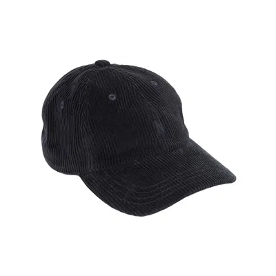 Norse Projects Wide Wale Corduroy 6 Panel Cap Dark Navy In Black
