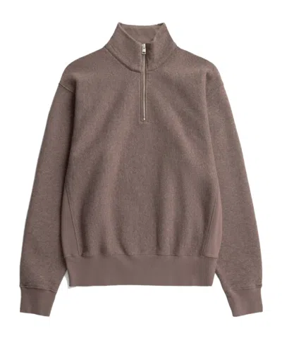Norse Projects Wool Blend Half-zip Sweatshirt In Brown