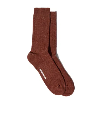 Norse Projects Wool Blend Ribbed Socks In Brown
