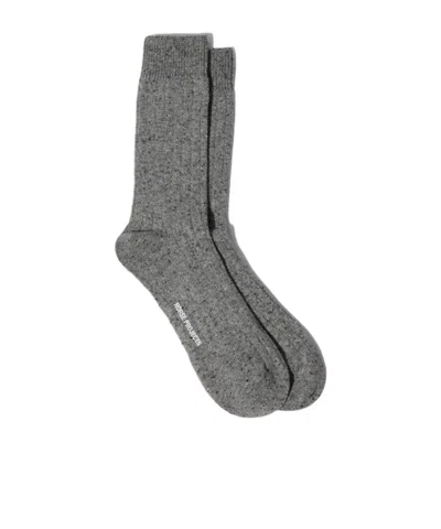 Norse Projects Wool Blend Ribbed Socks In Gray