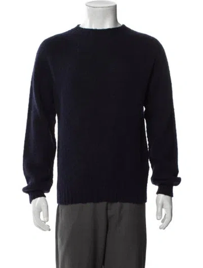 Pre-owned Norse Projects Wool Crew Neck Pullover In Blue