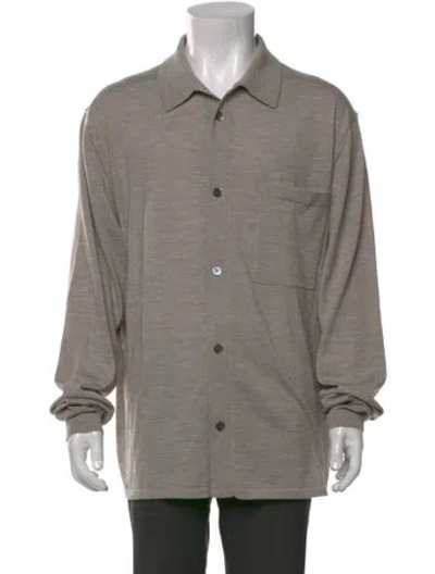 Pre-owned Norse Projects Wool Mock Neck Cardigan W/ Tags In Gray
