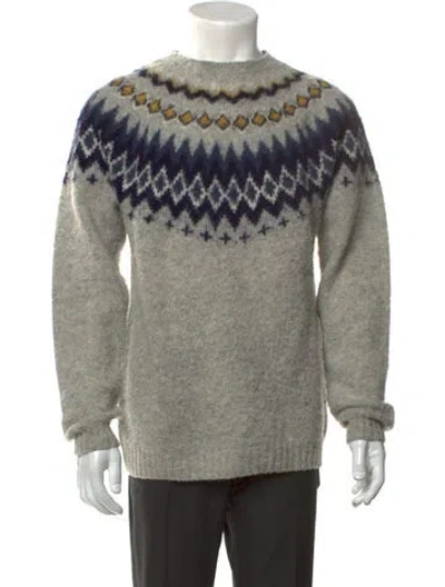 Pre-owned Norse Projects Wool Patterned Pullover In Gray