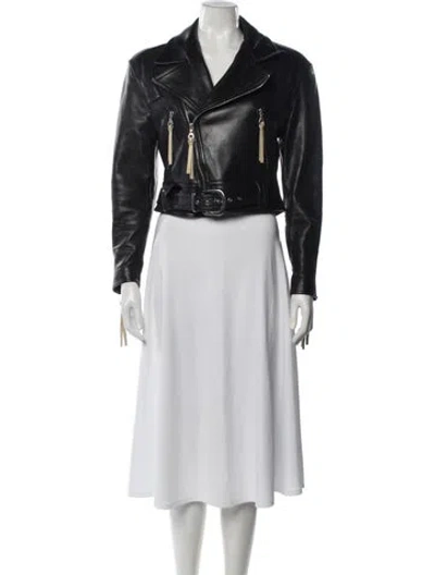 Pre-owned North Beach Leather Leather Biker Jacket In Black