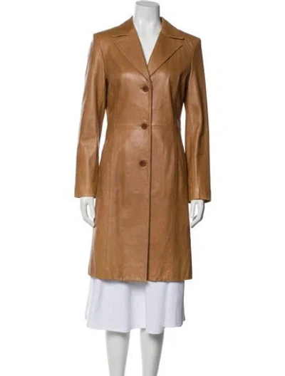Pre-owned North Beach Leather Leather Peacoat In Brown