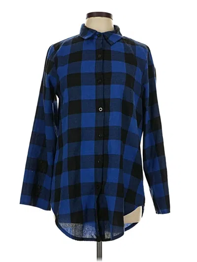 Pre-owned North Beach Leather Long Sleeve Blouse In Blue