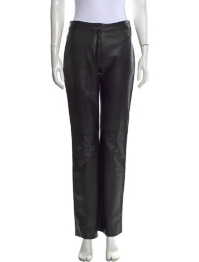 Pre-owned North Beach Leather Straight Leg Pants In Black