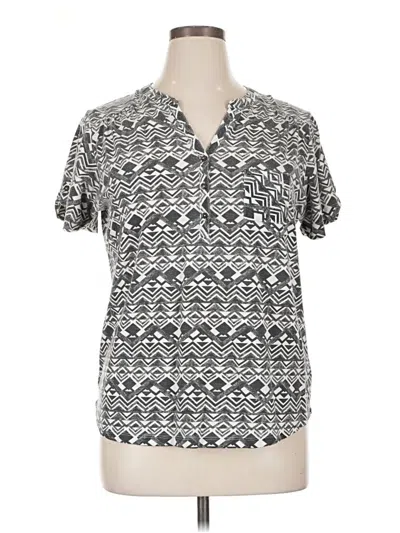 Pre-owned North Crest Short Sleeve Blouse In Silver