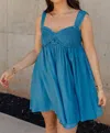 North End Lucille Sleeveless Mini Dress In Dark Turquoise In Multi
