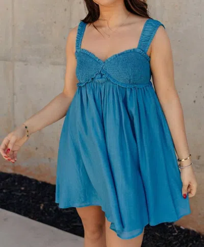 North End Lucille Sleeveless Mini Dress In Dark Turquoise In Multi