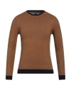 North Pole Man Sweater Brown Size M Viscose, Nylon In Yellow