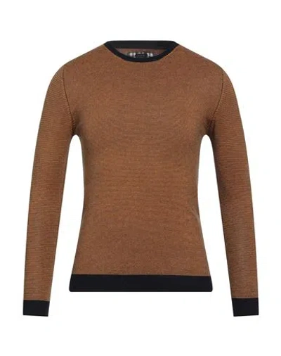 North Pole Man Sweater Brown Size M Viscose, Nylon In Yellow