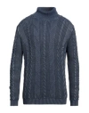 North Pole Man Turtleneck Slate Blue Size Xxl Cotton, Wool, Acrylic In Blue