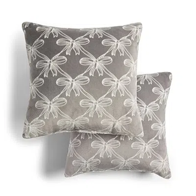 North Pole Trading Co . 1 Pair Square Throw Pillow In Gray