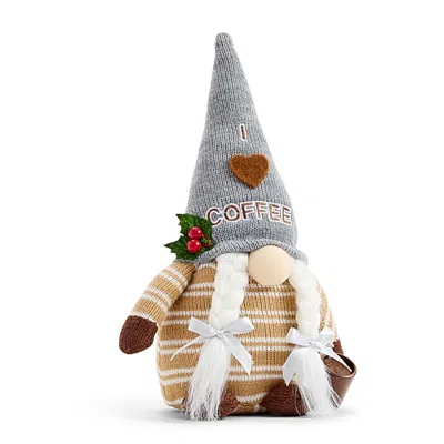 North Pole Trading Co . 12 Sm Gnome Coffee Christmas Gnome In Gray