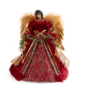 North Pole Trading Co . 12in Red And Gold Christmas Angels Figurine In Red