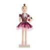 North Pole Trading Co . 14in Ballerina Wood Christmas Nutcracker In Purple
