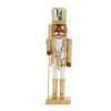 North Pole Trading Co . 14in Disco Hat African American Wood Christmas Nutcracker In Yellow