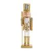 North Pole Trading Co . 14in Disco Hat Wood Christmas Nutcracker In Yellow