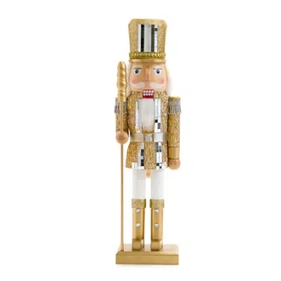 North Pole Trading Co . 14in Disco Hat Wood Christmas Nutcracker In Yellow