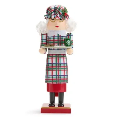 North Pole Trading Co . 14in Mrs Clause Wood Christmas Nutcracker In Red