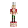 North Pole Trading Co . 14in Music Soldier Wood Christmas Nutcracker In Red