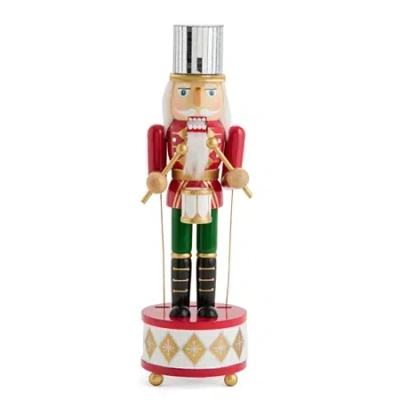 North Pole Trading Co . 14in Music Soldier Wood Christmas Nutcracker In Red