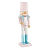 North Pole Trading Co . 14in Pink Soldier Wood Christmas Nutcracker In Pink