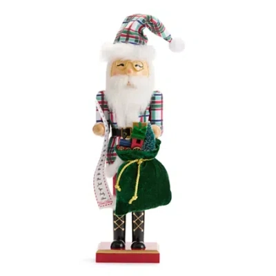 North Pole Trading Co . 14in Santa Clause Wood Christmas Nutcracker In Red