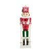 North Pole Trading Co . 14in Ski Girl Wood Christmas Nutcracker In Red