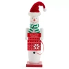 North Pole Trading Co . 14in Snowman Advent Wood Christmas Nutcracker In White