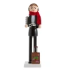 North Pole Trading Co . 14in Travel Girl Wood Christmas Nutcracker In Black