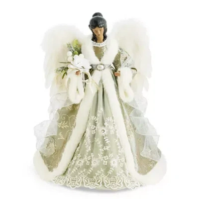 North Pole Trading Co . 16in Sage Green African American Christmas Figurine