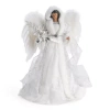 North Pole Trading Co . 16in White And Silver African American Christmas Angels Figurine In Silver