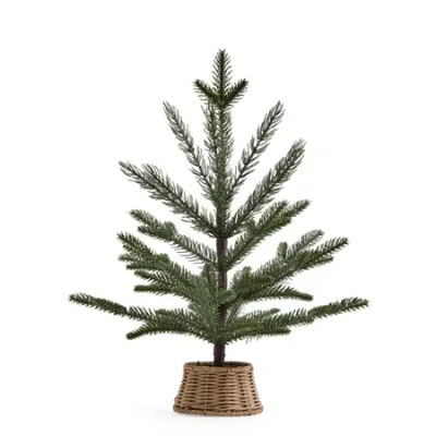 North Pole Trading Co . 16in Willow Pot Christmas Tabletop Tree In Green