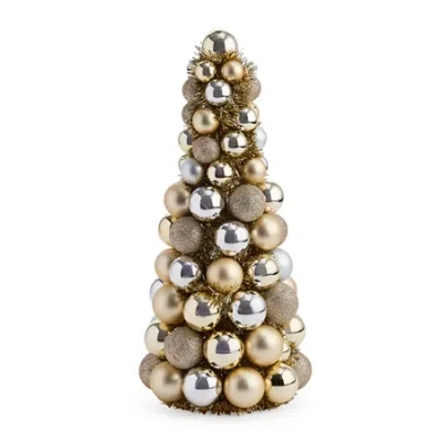 North Pole Trading Co . 17.5in Gold Ornament Tree Christmas Tabletop Decor In Yellow