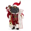 North Pole Trading Co . 18in List African American Christmas Santa Figurine In Red