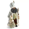 North Pole Trading Co . 18in Sage Coat African American Christmas Santa Figurine In Green