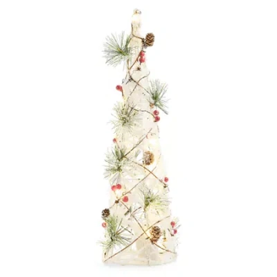 North Pole Trading Co . 20in Cone Tree Christmas Tabletop Decor In White