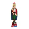 North Pole Trading Co . 24in Advent Wood Christmas Nutcracker In Red