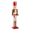 North Pole Trading Co . 24in Gingerbread Wood Christmas Nutcracker In Brown