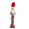 North Pole Trading Co . 24in Mail Santa Wood Christmas Nutcracker In Red