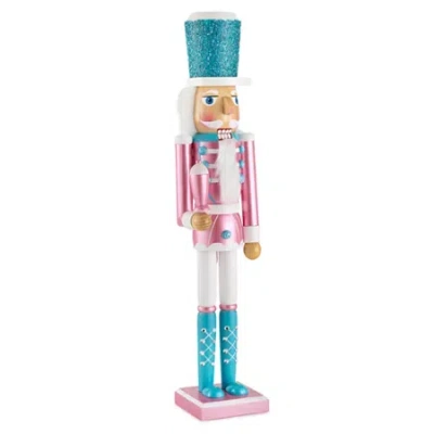 North Pole Trading Co . 24in Pink Wood Christmas Nutcracker