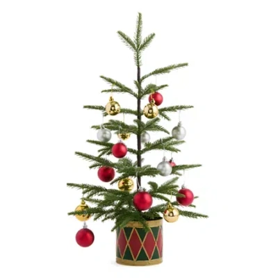 North Pole Trading Co . 25in Drum Christmas Tabletop Tree In Green