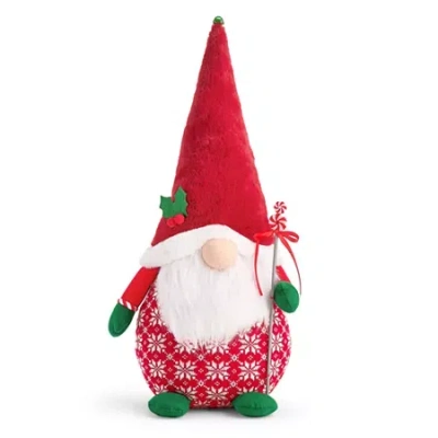 North Pole Trading Co . 27in Fairisle Christmas Gnome In Red